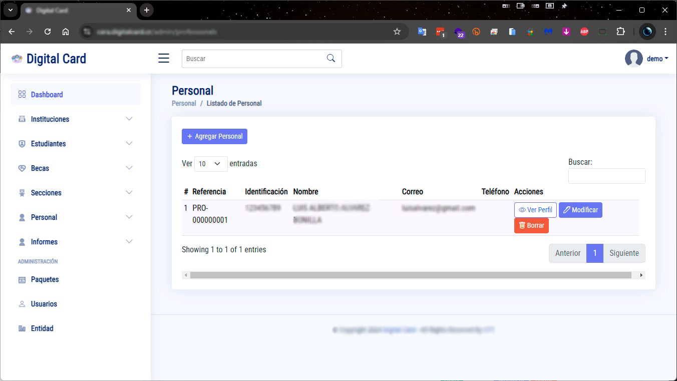 Digital Card • Identificación Digital